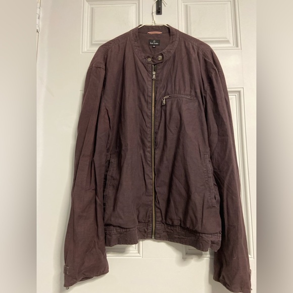 PAUL SMITH Champagne l/MERLOT Motorcycle Racer Jacket
